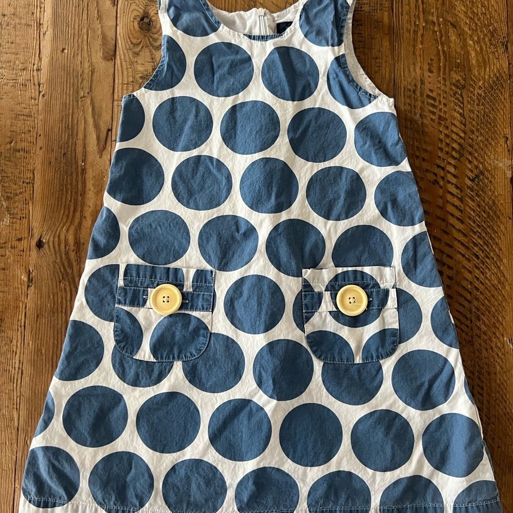 Mini Boden Blue Polka Dot Kids Casual Dress